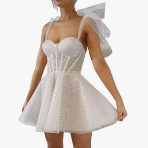 White glitter tulle dress size 14